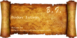Bodon István névjegykártya